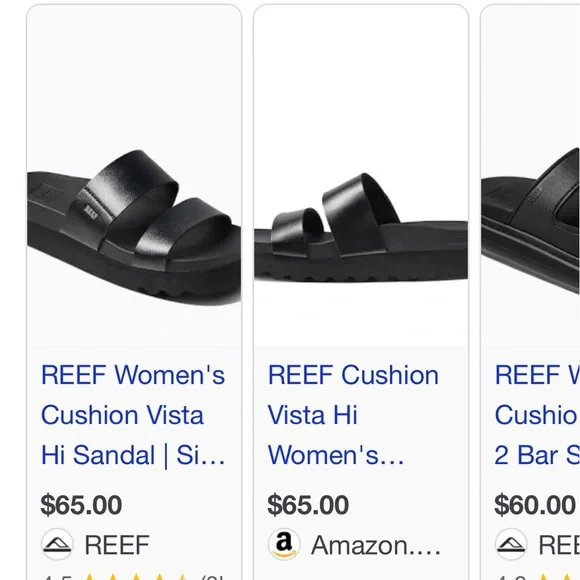 New! Reef Black Slide Platform Sandals - Picture 7 of 7